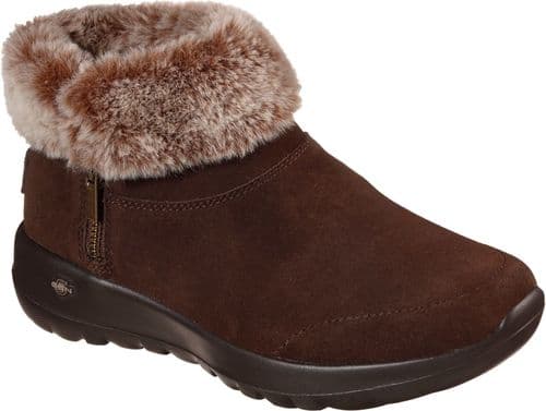 Skechers On-The-Go Joy Savvy Ladies Ankle Boots Chocolate